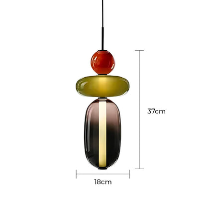 ZIRKA Modern Coloured Glass Pendant Light, Adjustable Ceiling Light with Dimmable LED Options - Styyler