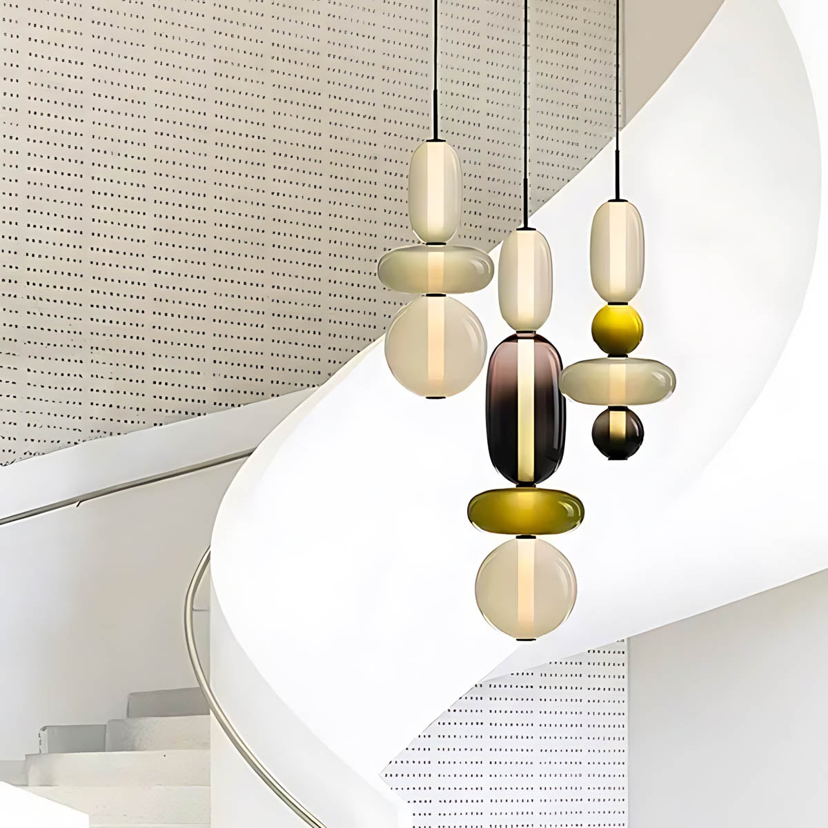 ZIRKA Modern Coloured Glass Pendant Light, Adjustable Ceiling Light with Dimmable LED Options - Styyler