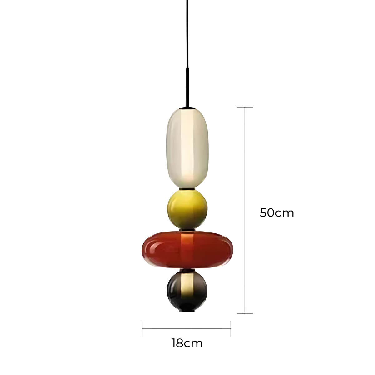 ZIRKA Modern Coloured Glass Pendant Light, Adjustable Ceiling Light with Dimmable LED Options - Styyler