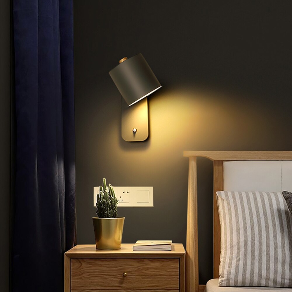 Modern LED Wall Lamp Sconce with Integrated Switch, Metal Design for Indoor Wall Lighting 7