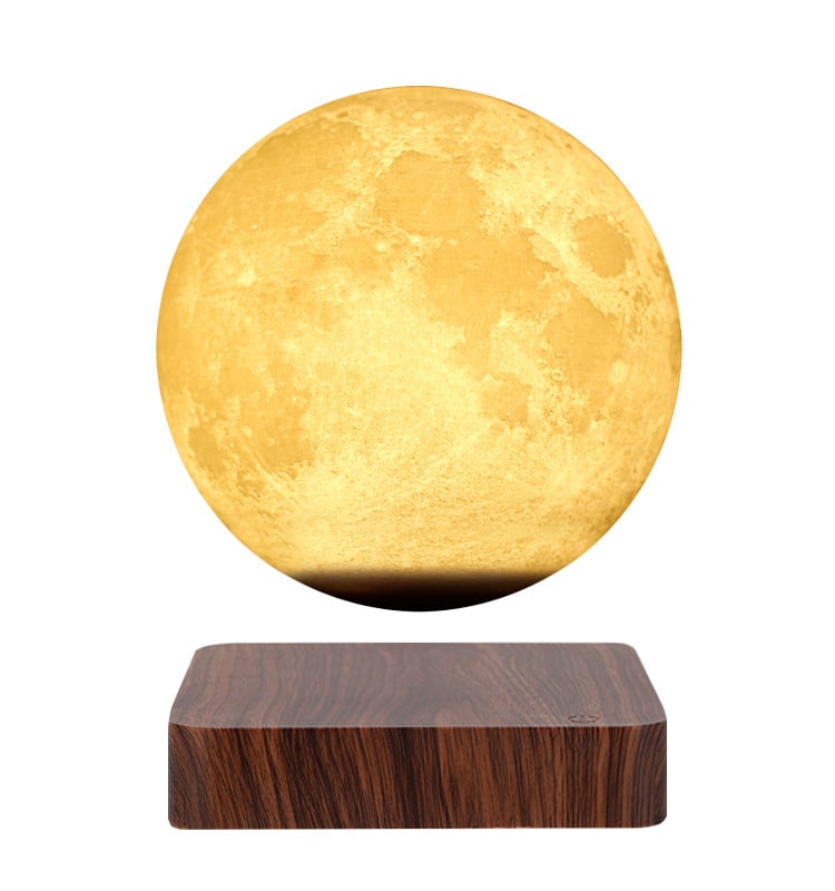 Galaxy Floating Moon Lamp with Adjustable LED Light and Faux Wood Base