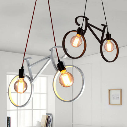 Nordic Modern Minimalist Double-Head Bicycle Pendant Light