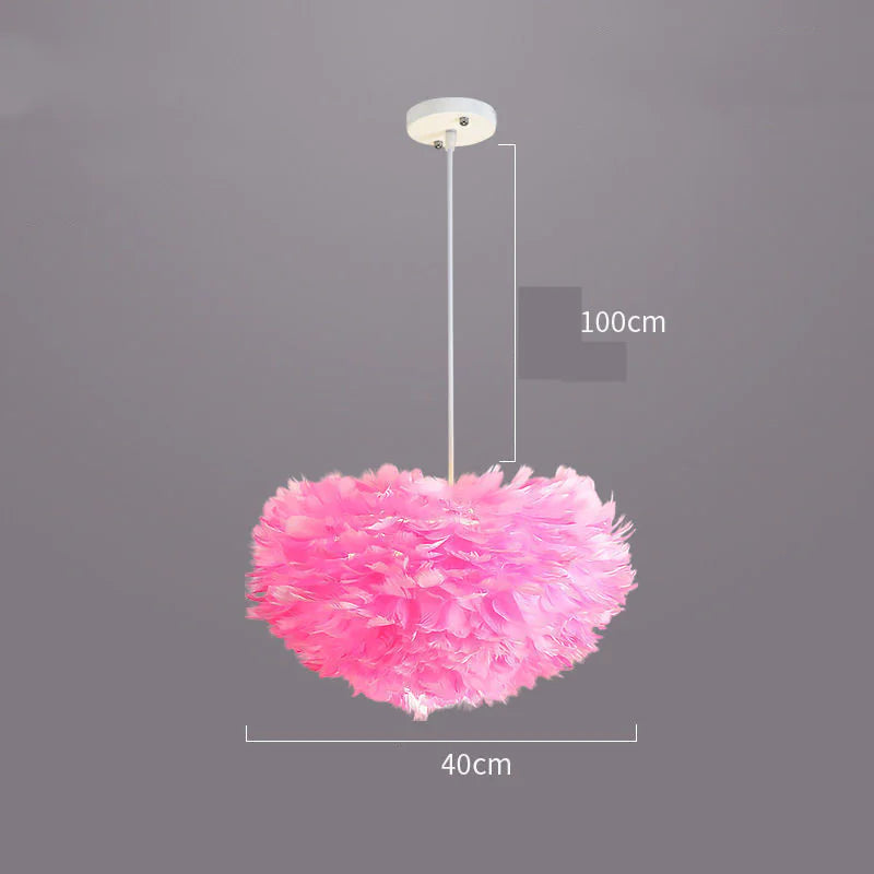 AURA Modern Minimalist Feather Pendant Light | Fluffy Ceiling Lamp
