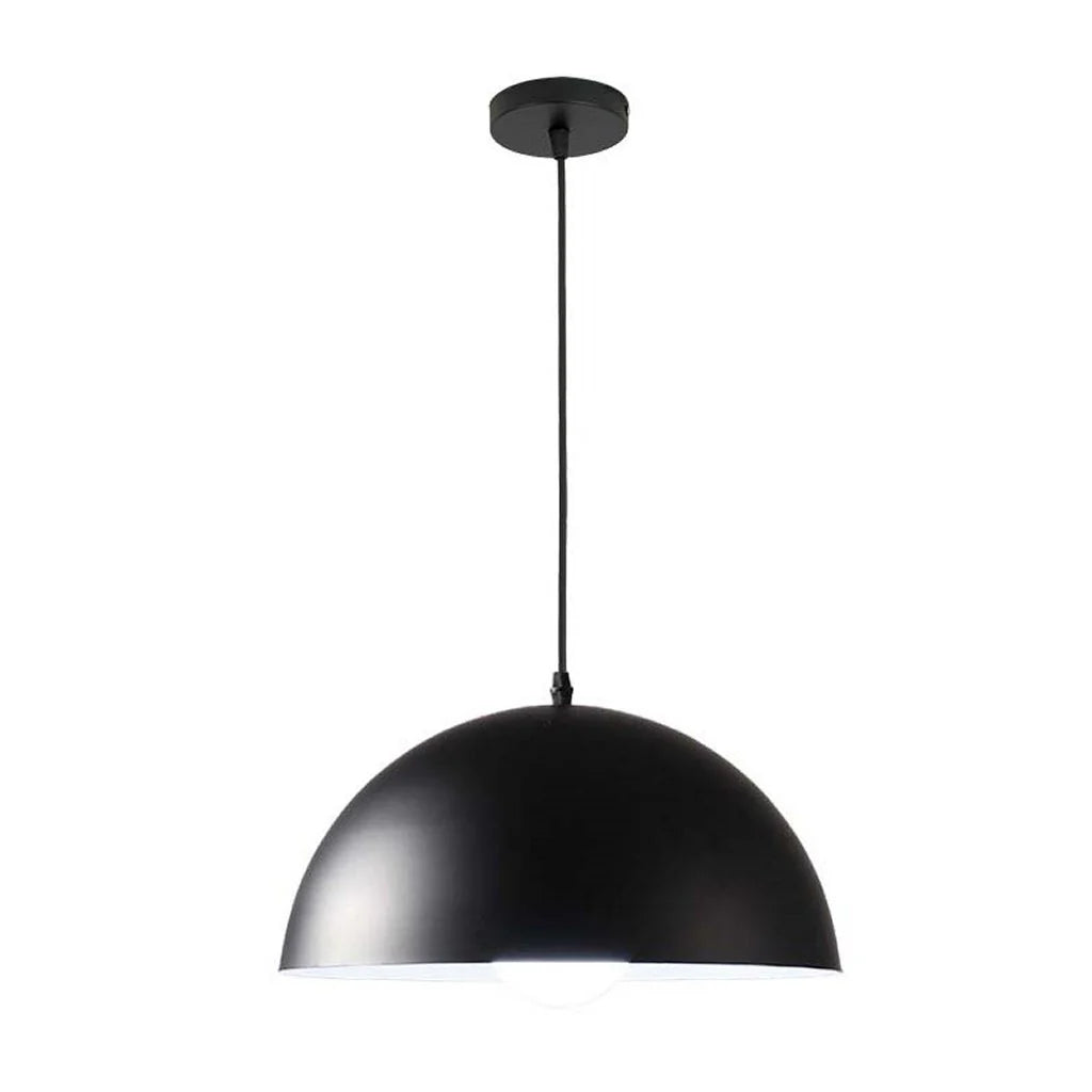 NYVE Modern Black Dome Pendant Light | Metal Hanging Ceiling Lamp