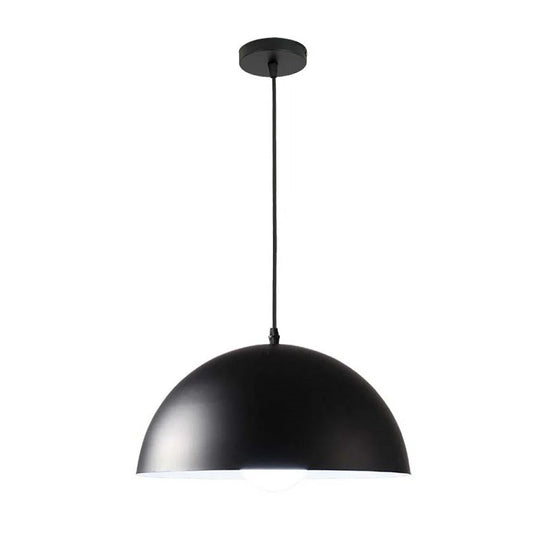 NYVE Modern Black Dome Pendant Light | Metal Hanging Ceiling Lamp