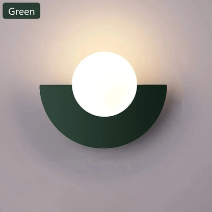 Nordic Design Colorful Halfmoon Wall Sconce Lighting with LED Light and Touch Switch, Modern Wall Lamp for Living Room and Bedroom 0