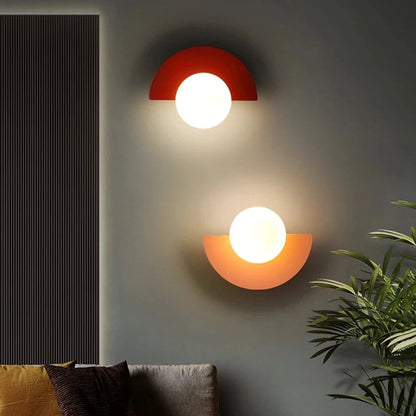 Nordic Design Colorful Halfmoon Wall Sconce Lighting with LED Light and Touch Switch, Modern Wall Lamp for Living Room and Bedroom 1