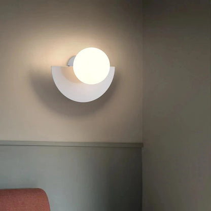 Nordic Design Colorful Halfmoon Wall Sconce Lighting with LED Light and Touch Switch, Modern Wall Lamp for Living Room and Bedroom 3