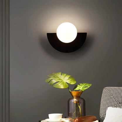 Nordic Design Colorful Halfmoon Wall Sconce Lighting with LED Light and Touch Switch, Modern Wall Lamp for Living Room and Bedroom 4