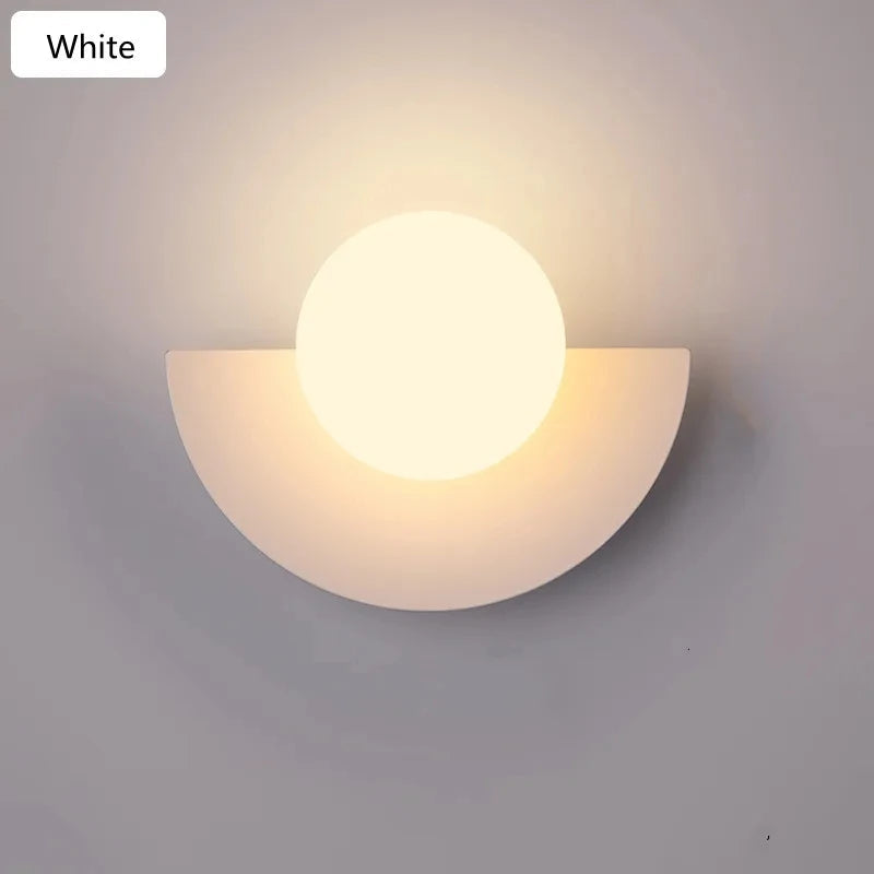Nordic Design Colorful Halfmoon Wall Sconce Lighting with LED Light and Touch Switch, Modern Wall Lamp for Living Room and Bedroom 7