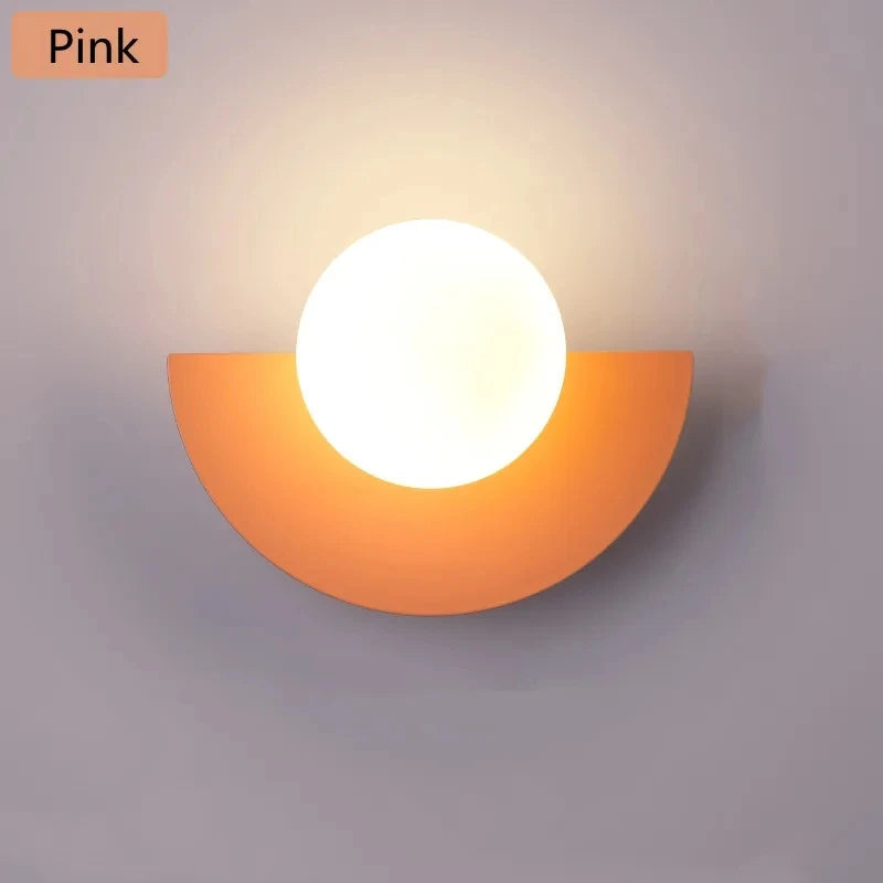 Nordic Design Colorful Halfmoon Wall Sconce Lighting with LED Light and Touch Switch, Modern Wall Lamp for Living Room and Bedroom 8
