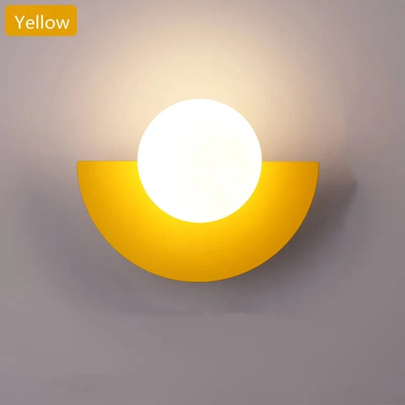 Nordic Design Colorful Halfmoon Wall Sconce Lighting with LED Light and Touch Switch, Modern Wall Lamp for Living Room and Bedroom 9