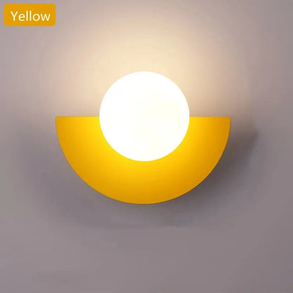 Nordic Design Colorful Halfmoon Wall Sconce Lighting with LED Light and Touch Switch, Modern Wall Lamp for Living Room and Bedroom 9