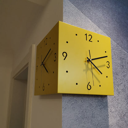 TYME Corner Clock | Double-Sided Modern Wall Clock for Living Room