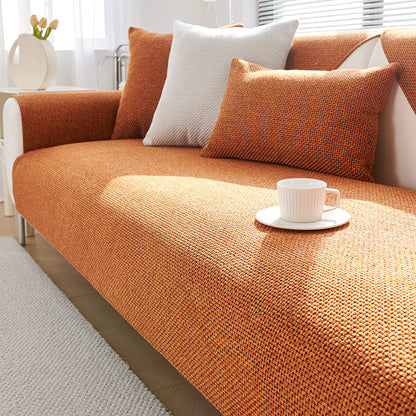 VALLA Linen Sofa Cover | Solid Colour Non-Slip Easy Clean Couch Protector