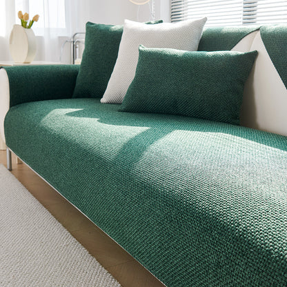VALLA Linen Sofa Cover | Solid Colour Non-Slip Easy Clean Couch Protector