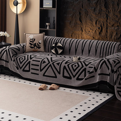 TRIBO Boho Style Plush Sofa Cover | Easy Clean Couch Protection