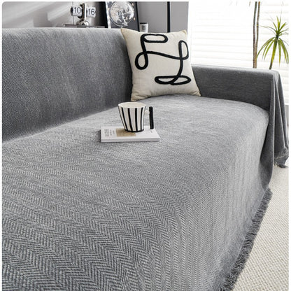 Hemingway Durable Pet-Friendly Herringbone Sofa Cover |Soft Fabric Sofa Protector | Machine Washable