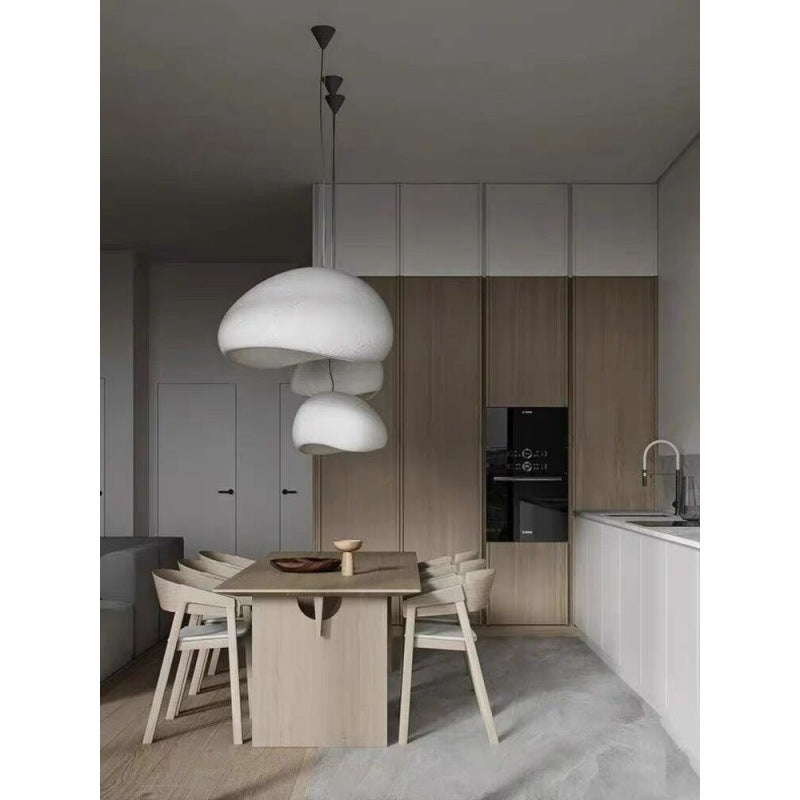 Kumo Pendant Light | Minimalist Sculptural Ceiling Lamp in White or Pebble Gray
