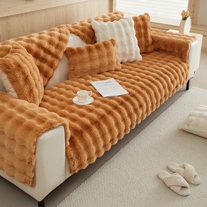 FURRY Warm Plush Feel Thickened Sofa Cover | Pet Friendly and Machine Washable - Styyler