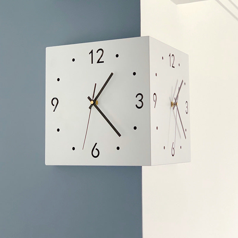 TYME Corner Clock | Double-Sided Modern Wall Clock for Living Room