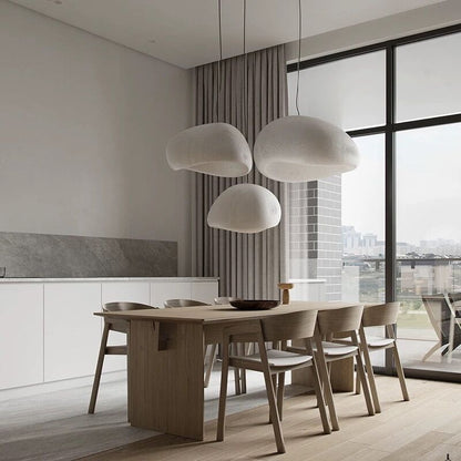 Kumo Pendant Light | Minimalist Sculptural Ceiling Lamp in White or Pebble Gray