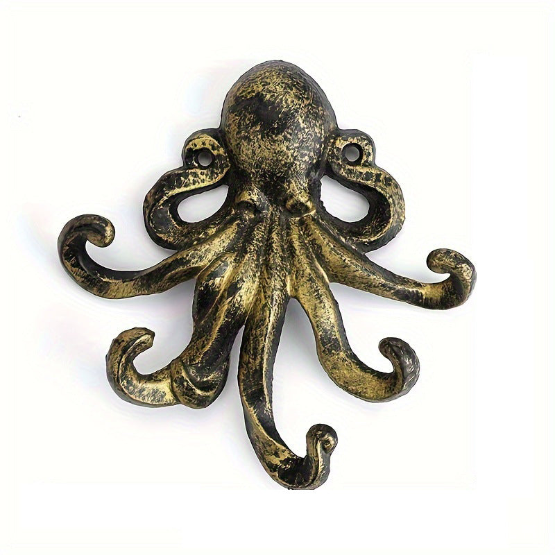 Cast Iron Octopus Wall Hook for Keys, Rings, Necklaces or Coats - Styyler