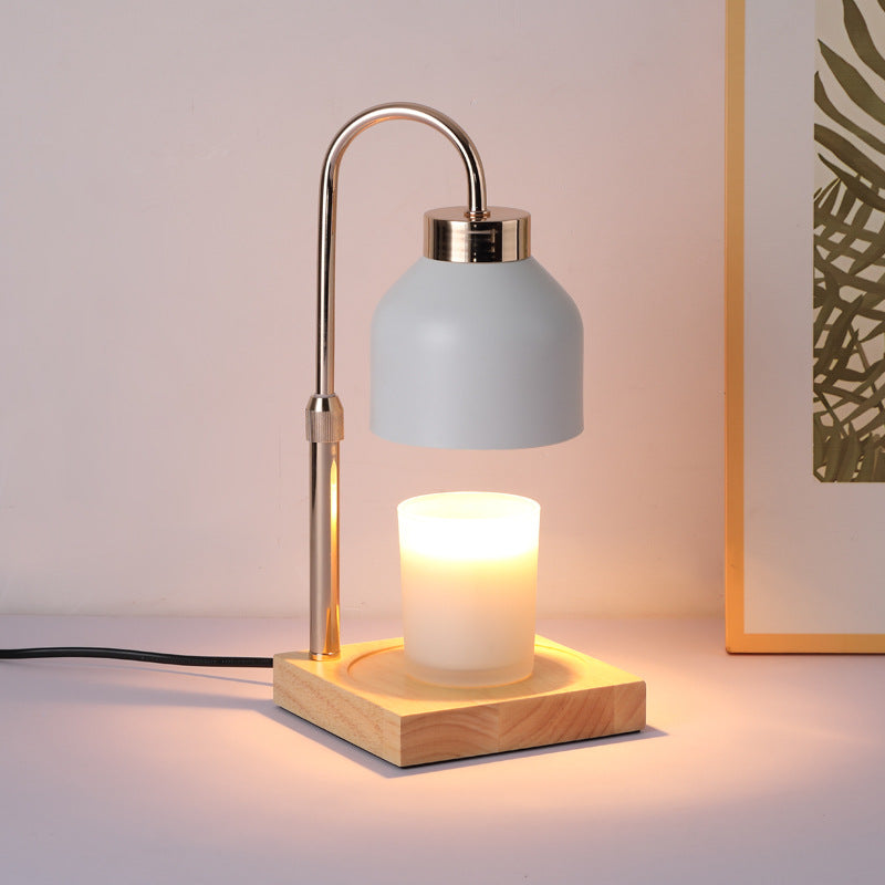 SERONA – Elegant Wax Melt Candle Warmer Lamp | Black or White Matte Finish with Brass Arm and Timer - Styyler