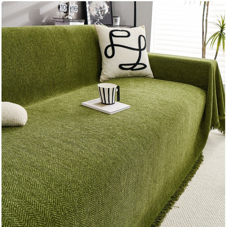 Hemingway Durable Pet-Friendly Herringbone Sofa Cover |Soft Fabric Sofa Protector | Machine Washable