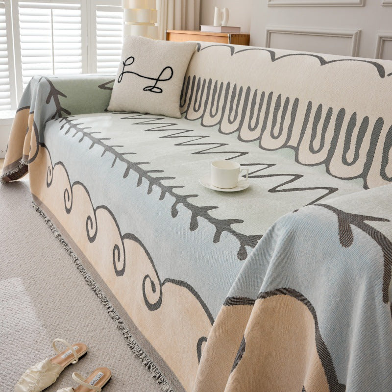 Doodle Cloud Sofa Cover | Colourful Pet Friendly Couch Protector Throw