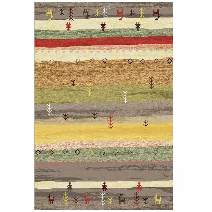 TAVIRA - Colourful Tribal Print Rug with Folk Motifs | Non-Slip and Easy Clean - Styyler