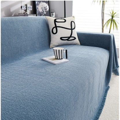 Hemingway Durable Pet-Friendly Herringbone Sofa Cover |Soft Fabric Sofa Protector | Machine Washable