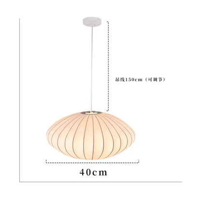 Satori Japandi Silk Pendant Lamp | Ceiling Light in Ivory White | 40cm and 50cm