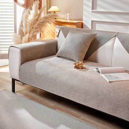 VALLA Linen Sofa Cover | Solid Colour Non-Slip Easy Clean Couch Protector