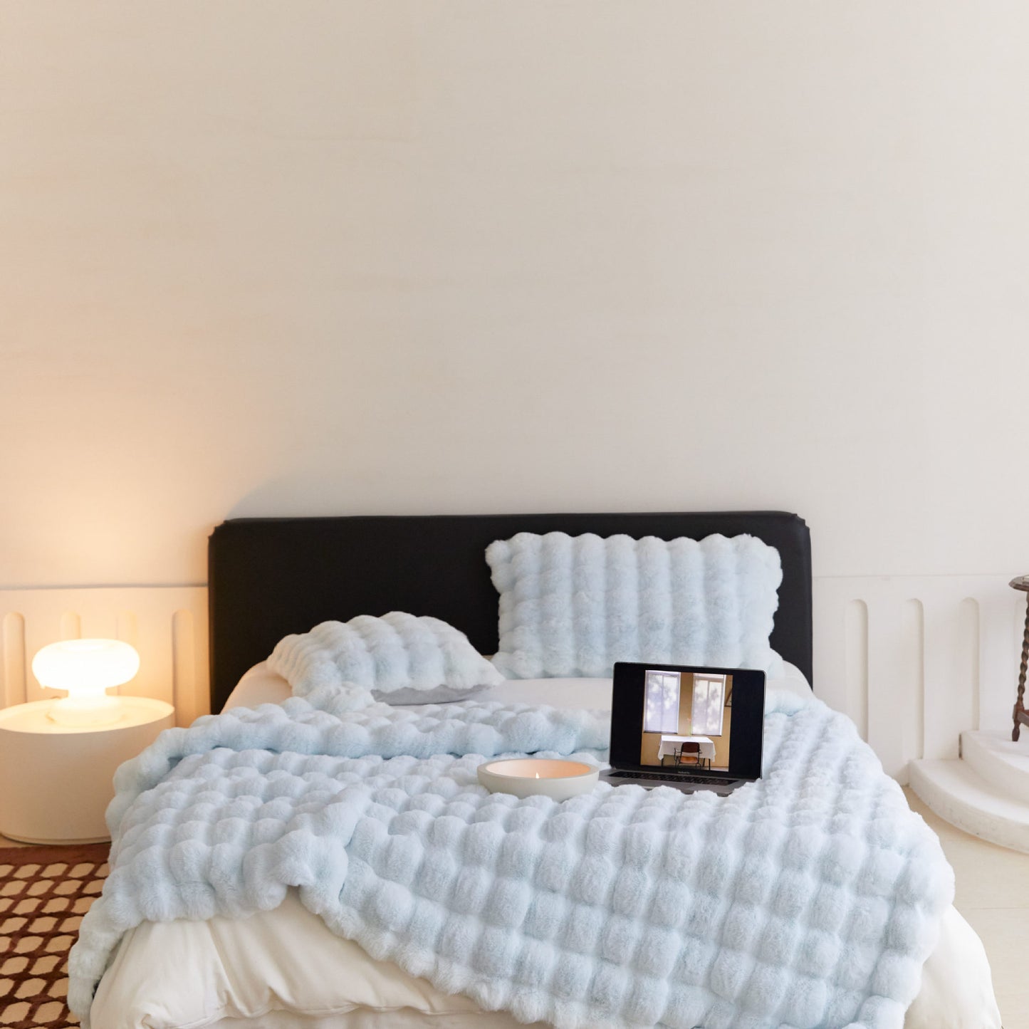 Veloura Luxe Faux Rabbit Fur Blanket | Ultra Soft Luxurious Feel Bed Cover