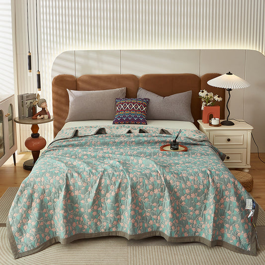 Arboretum Quilted Cotton Bedspread  | Lightweight and Cosy Bed Throw