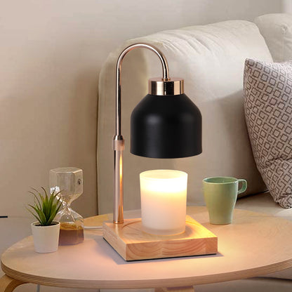 SERONA – Elegant Wax Melt Candle Warmer Lamp | Black or White Matte Finish with Brass Arm and Timer - Styyler