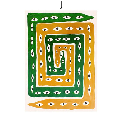 Tropica Folk Art Prints | Modern Botanical Wall Art on Canvas