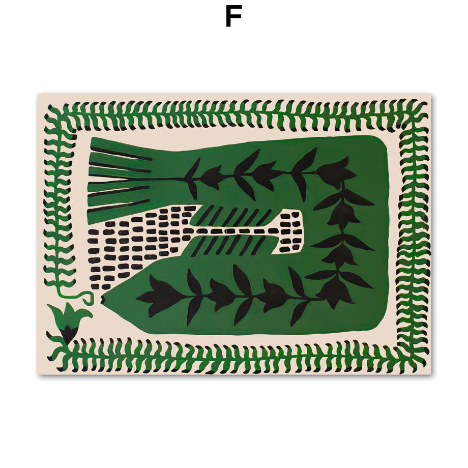 Tropica Folk Art Prints | Modern Botanical Wall Art on Canvas