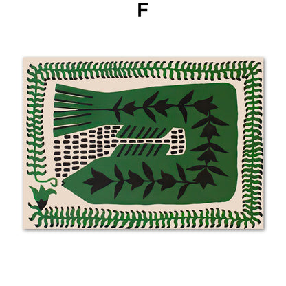 Tropica Folk Art Prints | Modern Botanical Wall Art on Canvas