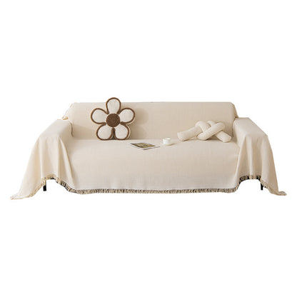 Kalmea Japandi Sofa Cover | Machine Washable Couch Protector with Tassel Edge
