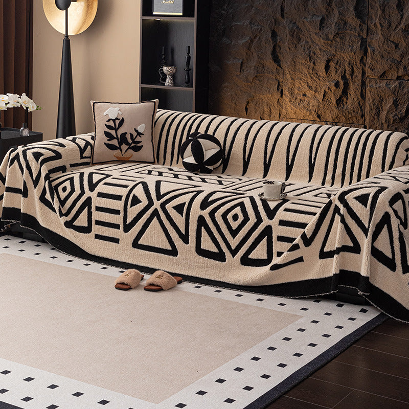 TRIBO Boho Style Plush Sofa Cover | Easy Clean Couch Protection
