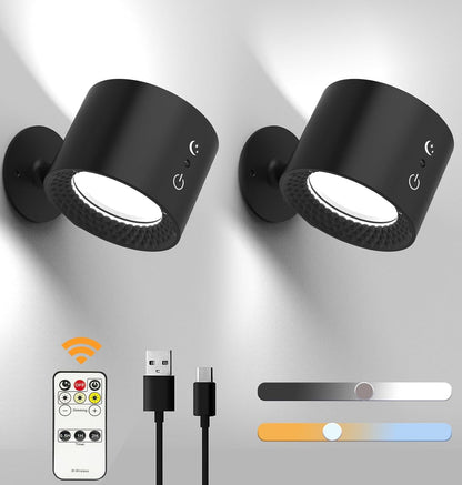 LumoFlex Remote Control Wireless Wall Lamp | 360° Rotatable, Rechargeable, Easy Install