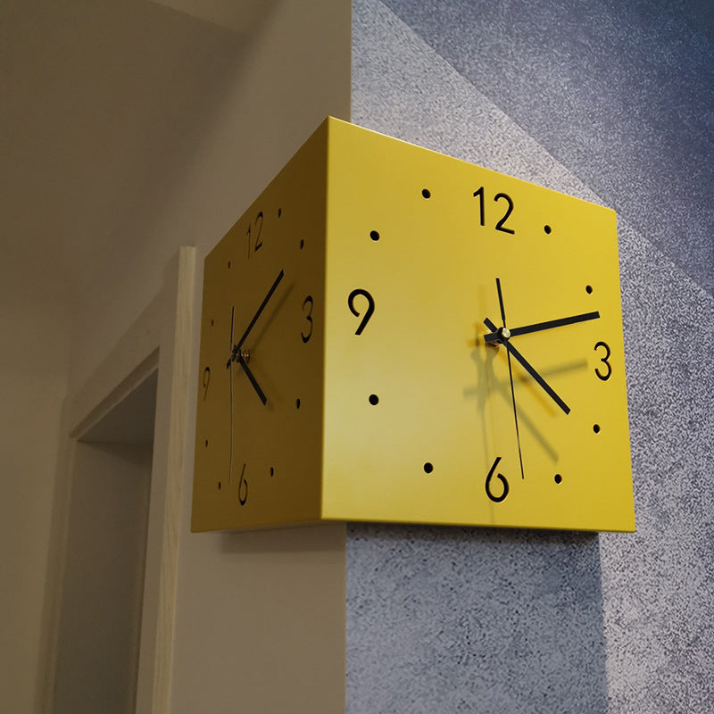 TYME Corner Clock | Double-Sided Modern Wall Clock for Living Room