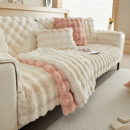 FURRY Warm Plush Feel Thickened Sofa Cover | Pet Friendly and Machine Washable - Styyler