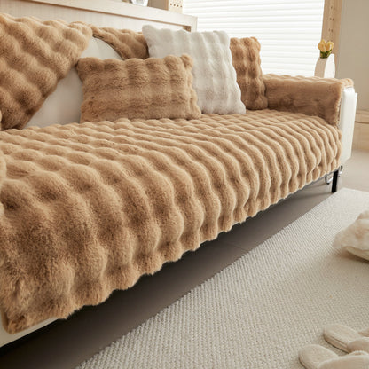 FURRY Warm Plush Feel Thickened Sofa Cover | Pet Friendly and Machine Washable - Styyler