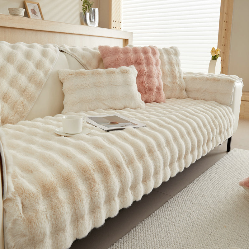 FURRY Warm Plush Feel Thickened Sofa Cover | Pet Friendly and Machine Washable - Styyler