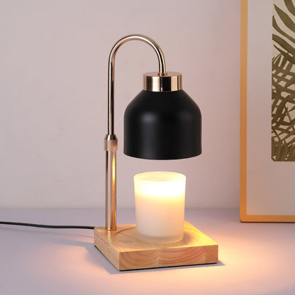 SERONA – Elegant Wax Melt Candle Warmer Lamp | Black or White Matte Finish with Brass Arm and Timer - Styyler