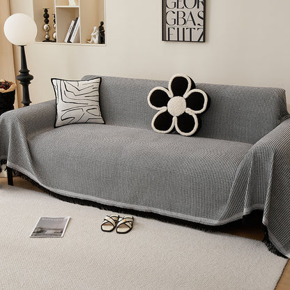 Kalmea Japandi Sofa Cover | Machine Washable Couch Protector with Tassel Edge