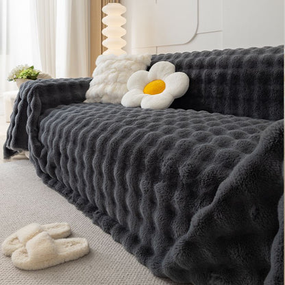 ScandiSnug Faux Rabbit Fur Sofa Cover | Hygge Scandi Blanket for Small to Large Sofas
